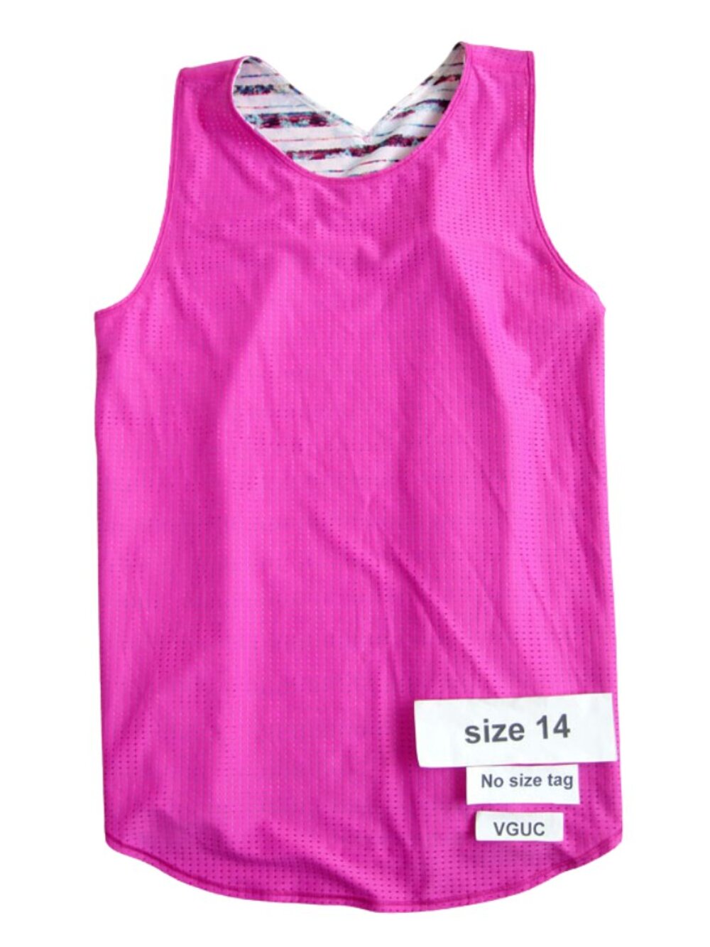 Ivivva Girl by Lululemon 🍋Double Drill Singlet Tank Top reversible pink size 14